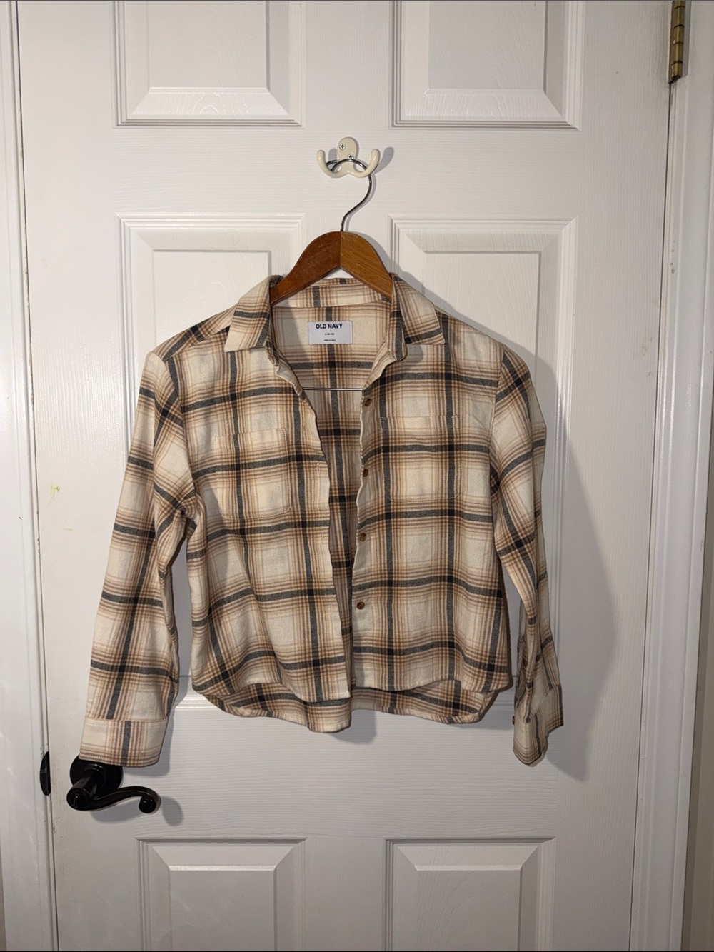 Old Navy Brown & Beige Plaid Button-Down Shirt